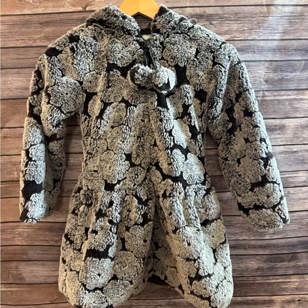 Black and Gray Quilted Cape with Hood
